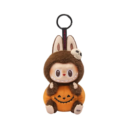 Labubu Happy halloween party series sitting pumpkin vinyl keychain
